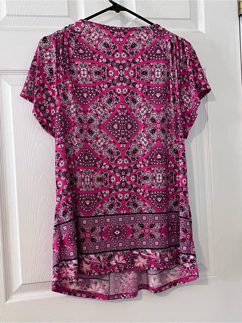 Style & Co. Pink Paisley Short-Sleeve Tunic Top - Picture 2 of 4
